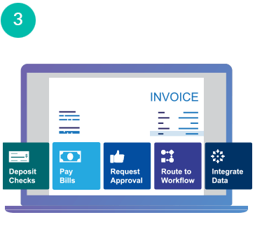 Digital invoice with options to act on or integrate data