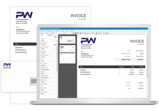 A paper invoice compared to an automatic electronic invoice