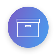 Blue file box icon